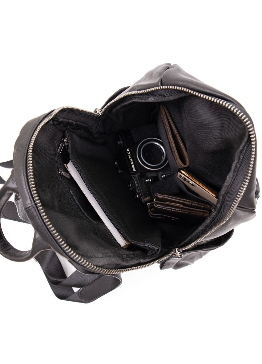 Городской рюкзак Vintage из натуральной кожи с множеством карманов черный (sku_20411) No Brand (329860315)