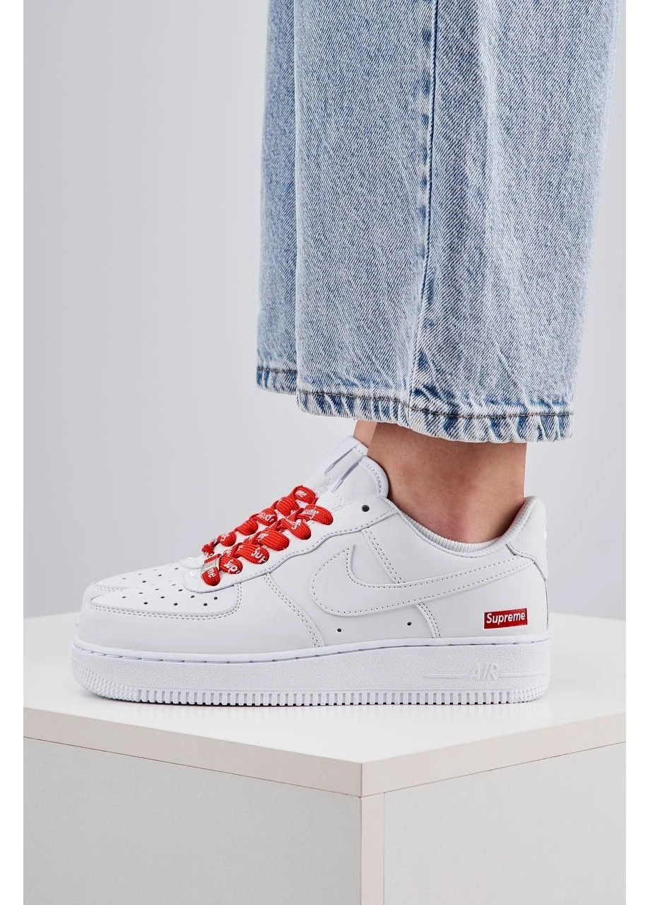 Белые всесезонные кроссовки nike No Brand Air Force 1 x Supreme White