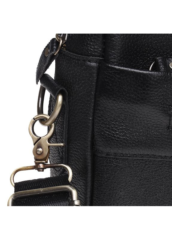 Сумка портфель через плечо для мужчин из натуральной кожи для документов А4 для ноутбука Черный 40392 Borsa Leather (361400976)