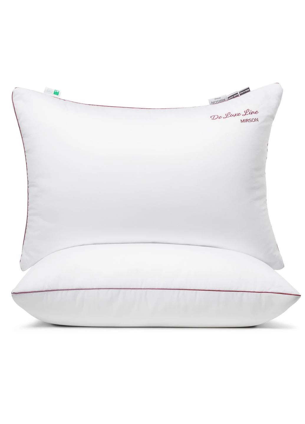 Подушка пуховая DeLuxe Hand Made №902 100% пух Deluxe class тик Standart (упругая) 60*60 Mirson (397360251)