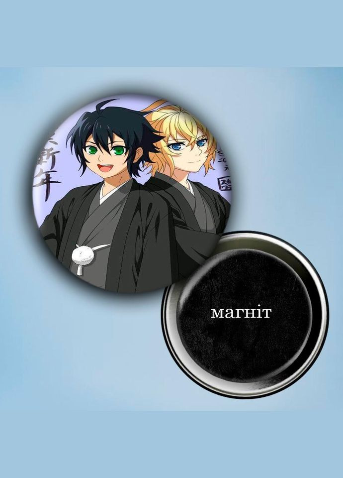 Фотомагніт (магніт на холодильник) Аніме Останній серафим #0009 56 мм чорний No Brand (309159431)