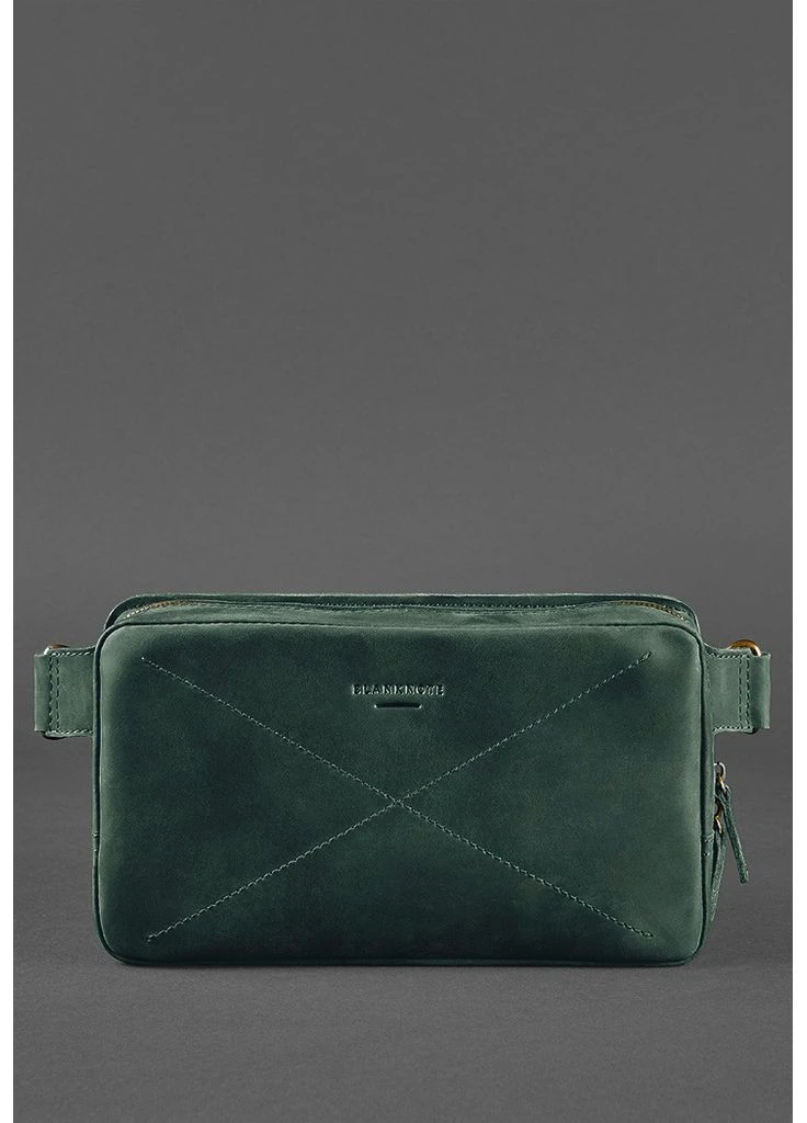 Шкіряна поясна сумка Dropbag Maxi зелена BlankNote (393221628)