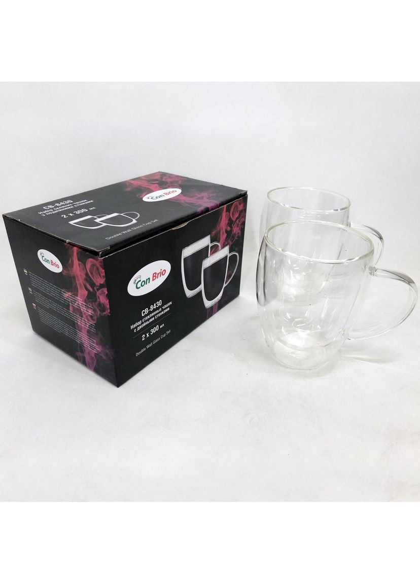 Кружка кофе с двойным дном CB-8430-2 300 мл 2 шт, Стаканы и чашки с NU-202 двойным дном Con Brio (352770485)