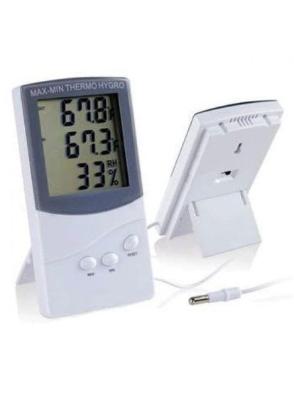 Термометр гігрометр ТА318 з виносним датчиком довжина 140 см білий UKC (363329725)