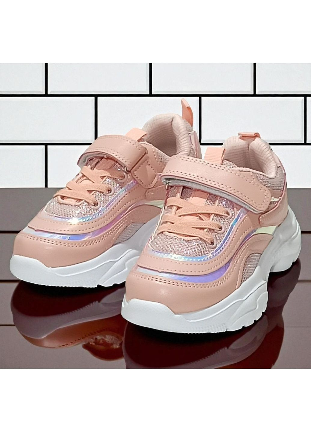 Розовые демисезонные ортопедические кроссовки на липучках для девочки Tom.M