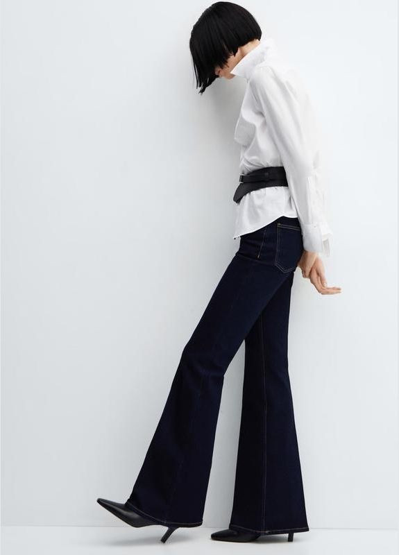 Темно-сині джинси кльош flare на високий ріст середня посадка Mango - (325695499)