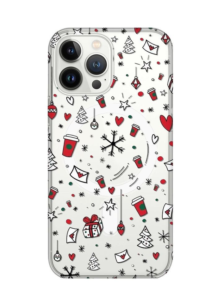Магнитный чехол на iPhone 15 Pro Max с поддержкой MagSafe:: Праздничный фон (новогодний принт 182) Creative (362964993)