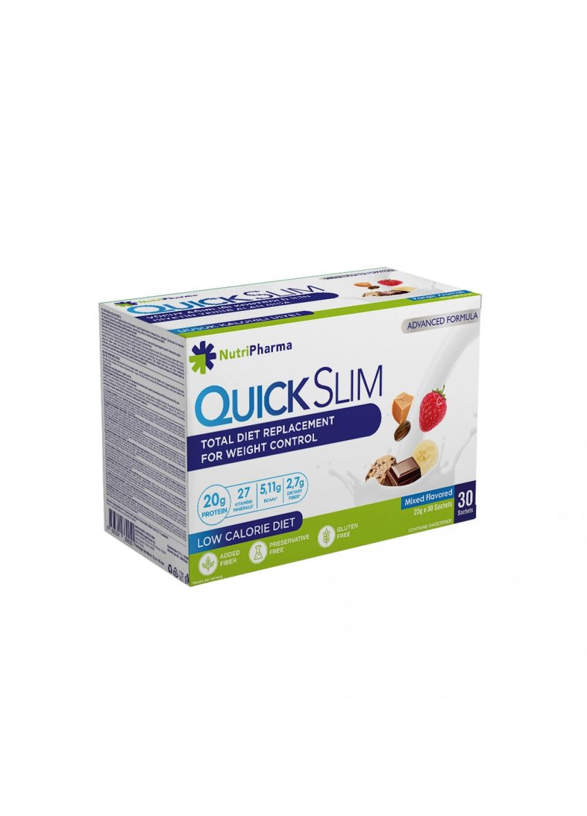 Коктейль Quick Slim "Мікс смаків", 30 саше по 23 г Nutripharma (333032148)