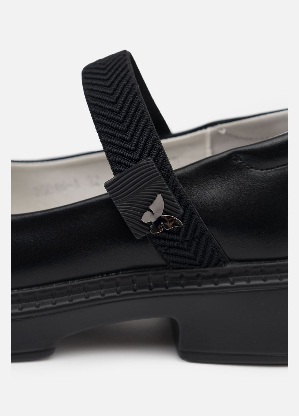 Черные туфли на плоской подошве для девочки цвет черный cb-00252993 No Brand