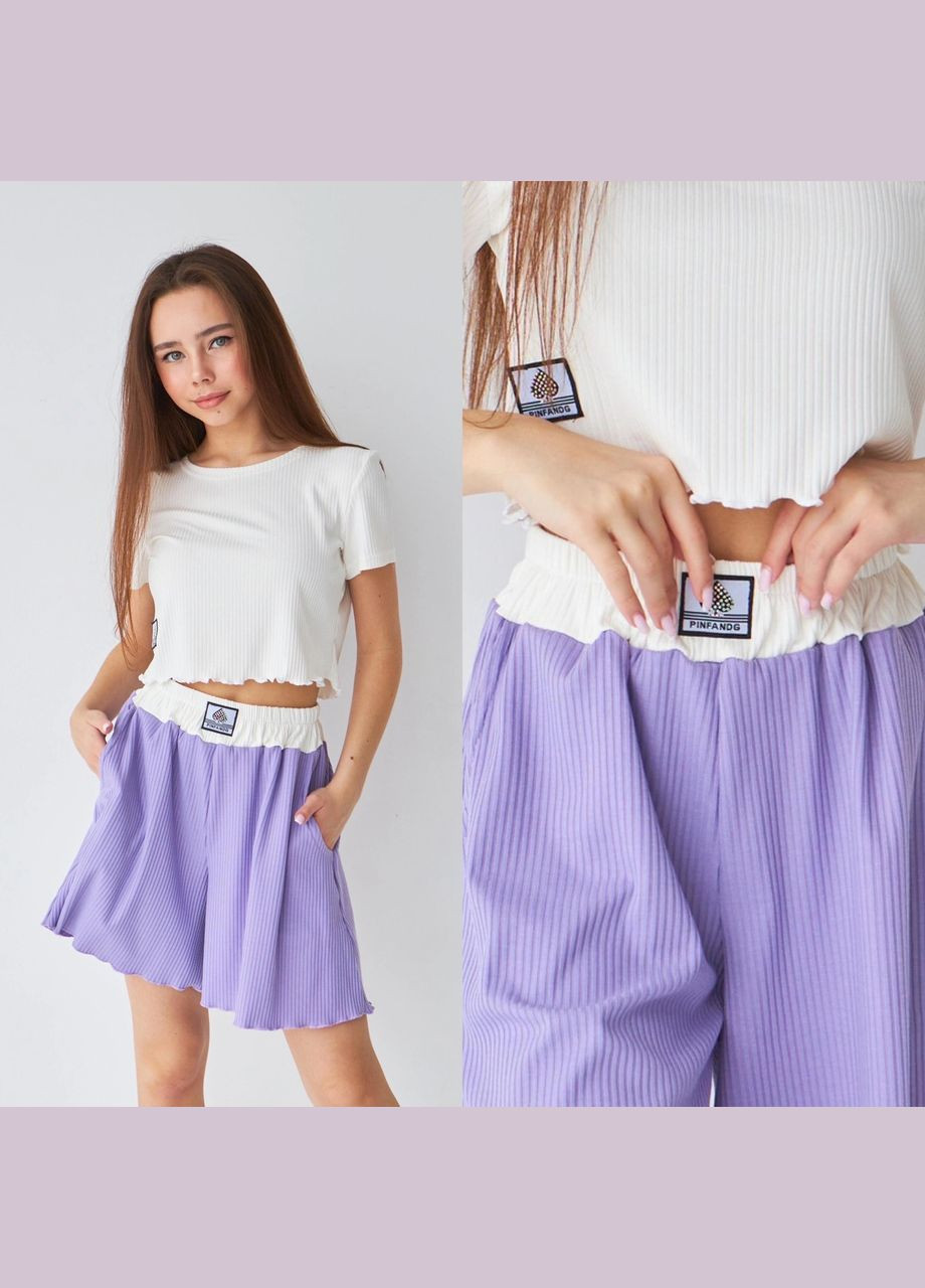 Фіолетовий літній стильний літній дитячий костюм на дівчинку No Brand