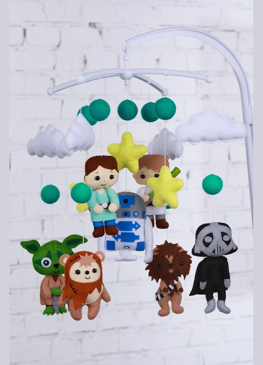 Дитячий мобіль на ліжечко для немовлят WooolyWool «Зоряні війни» No Brand (342757843)