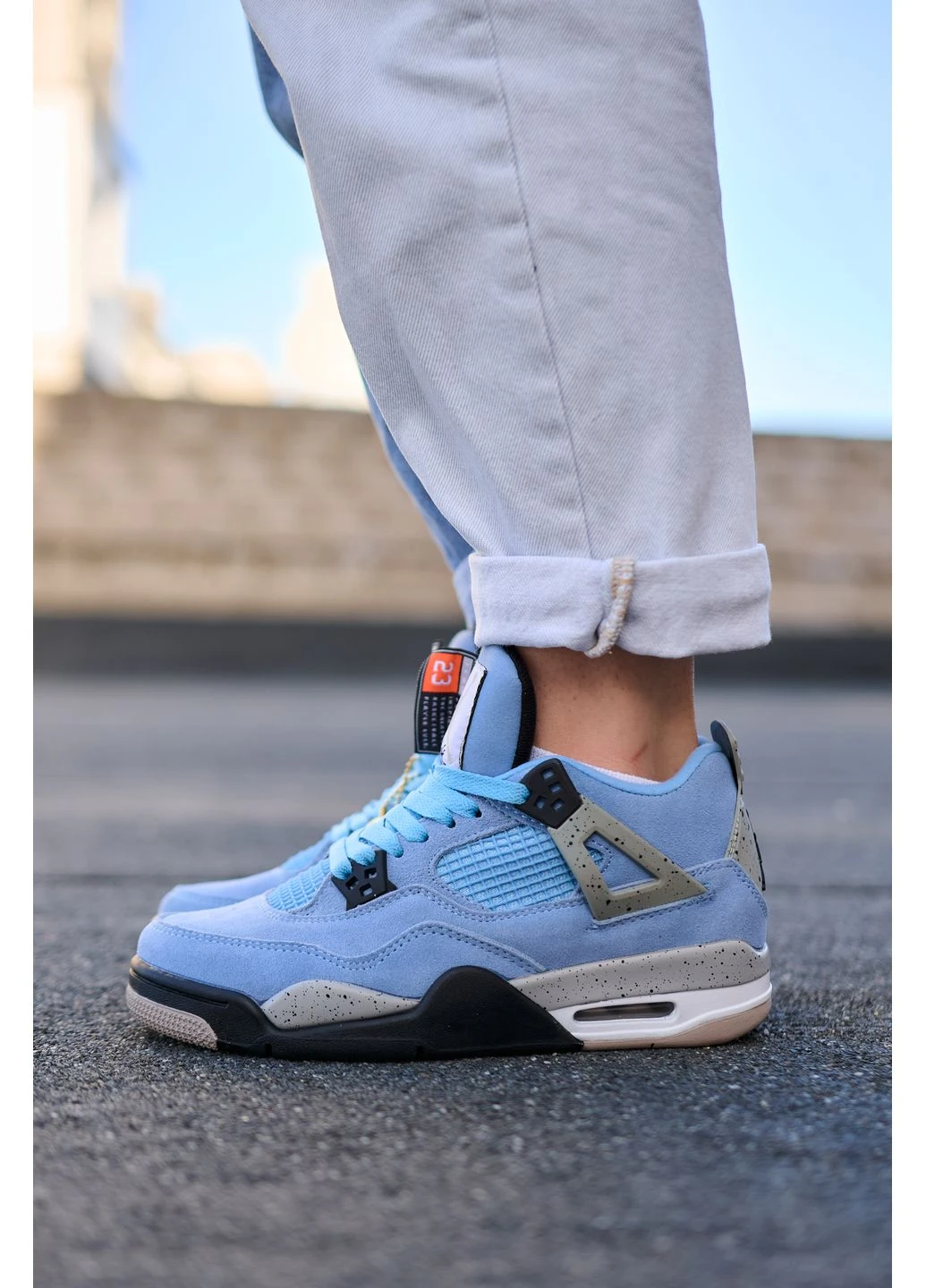 Чорні кросівки чоловічі nike air jordan retro 4se university blue tech grey blue black найк аір джордан чорні демісезон No Brand