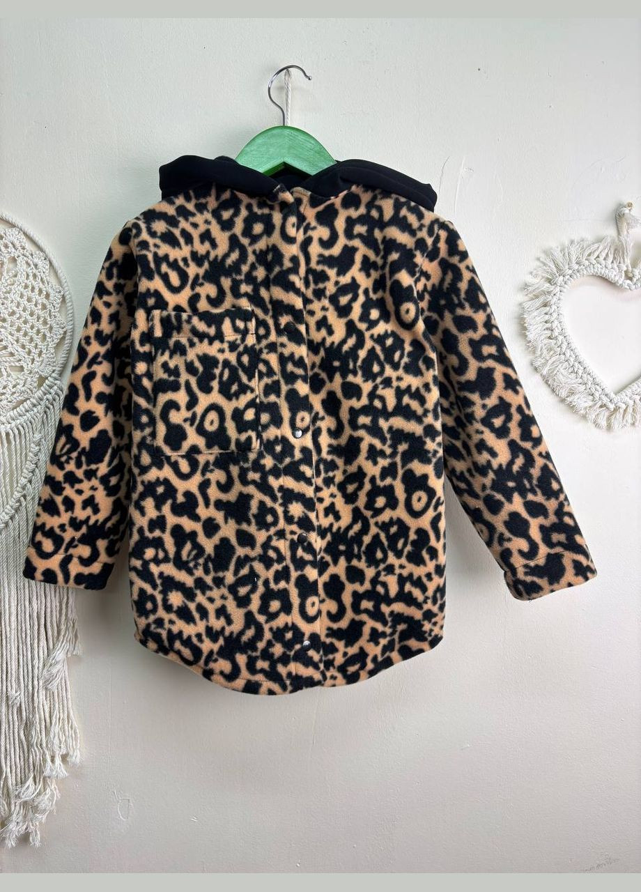 Черная повседневный рубашка леопардовый No Brand с длинным рукавом