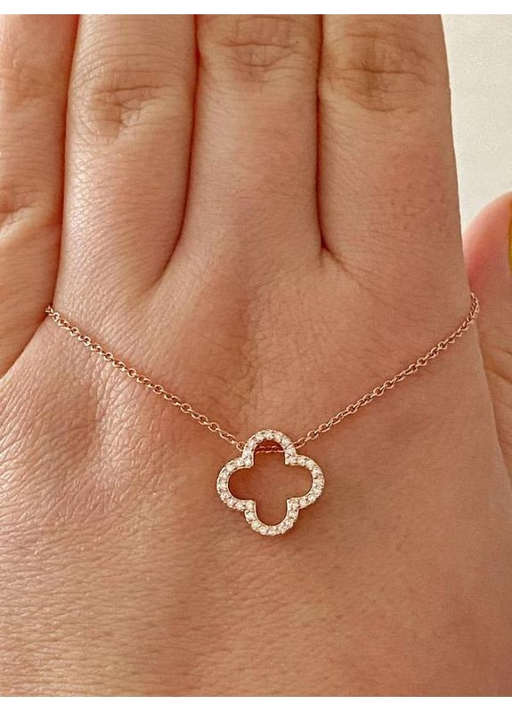 Позолочений Ланцюжок (Кольє) "Конюшина" 40см-45см, Позолота No Brand (361029299)