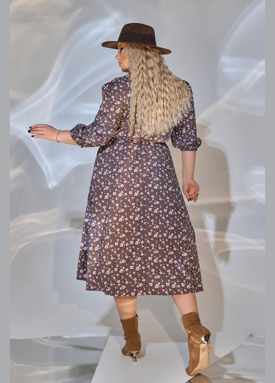 Бежева женское свободное платье из софта цвет мокко р.50/52 449678 New Trend