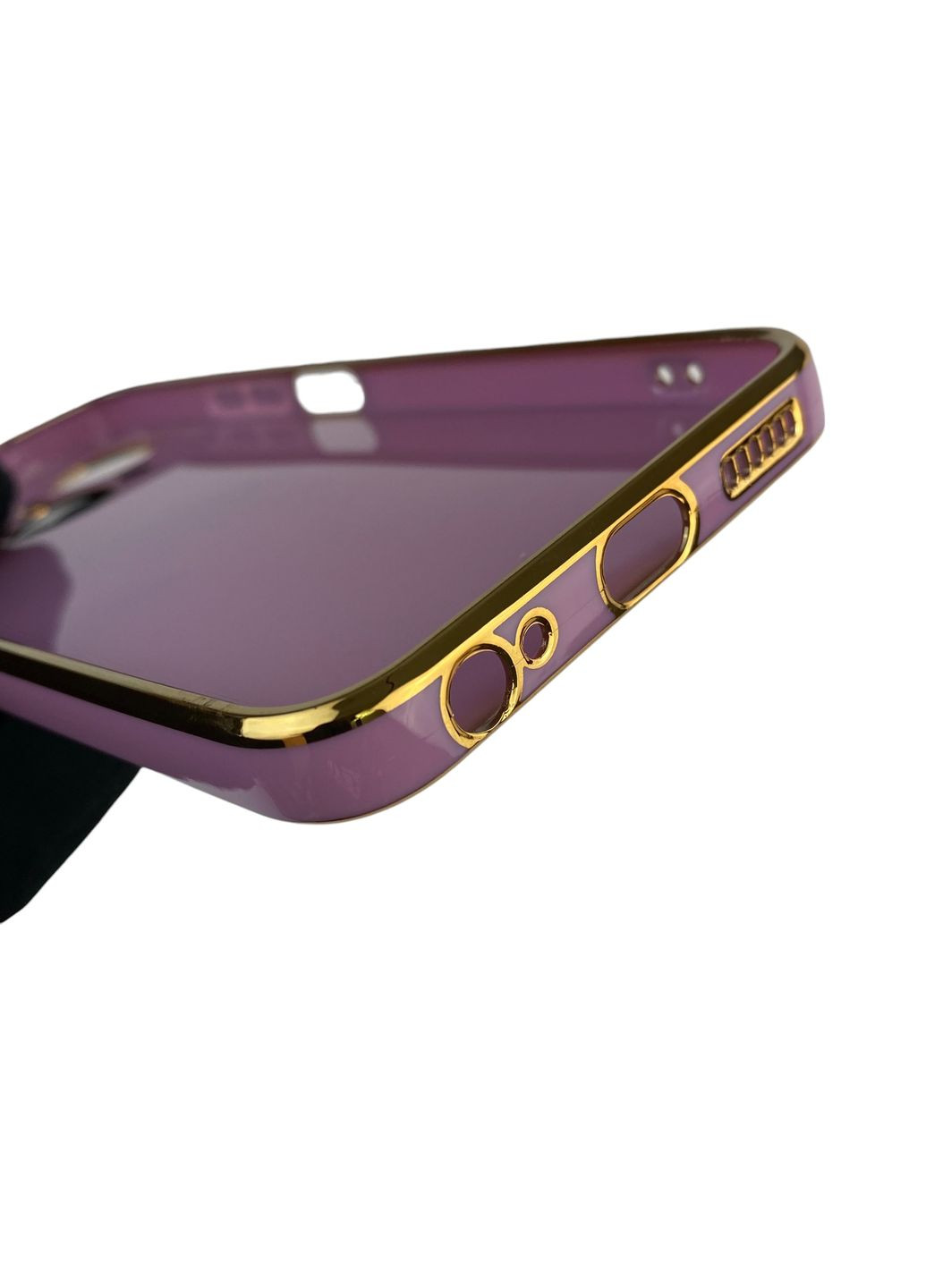 Чохол для Spark Go 1 (KL4) з кільцем MagSafe із золотою окантовкою на техно спарк го 1 чорничний gs1 Tecno (366234579)