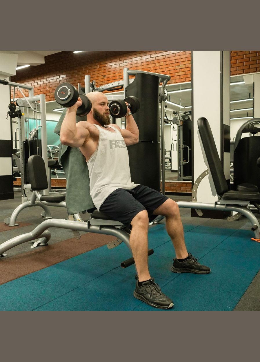 Набір спортивних рушників 2 шт з мікрофібри 50х90 + 70х140 Сірий Love You сірий