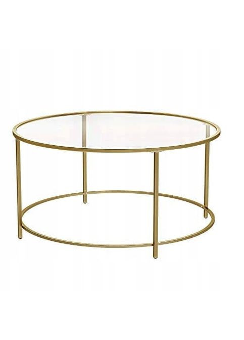 Журнальный столик Oskar круглый с стеклянной столешницей золото Leobert (361952366)