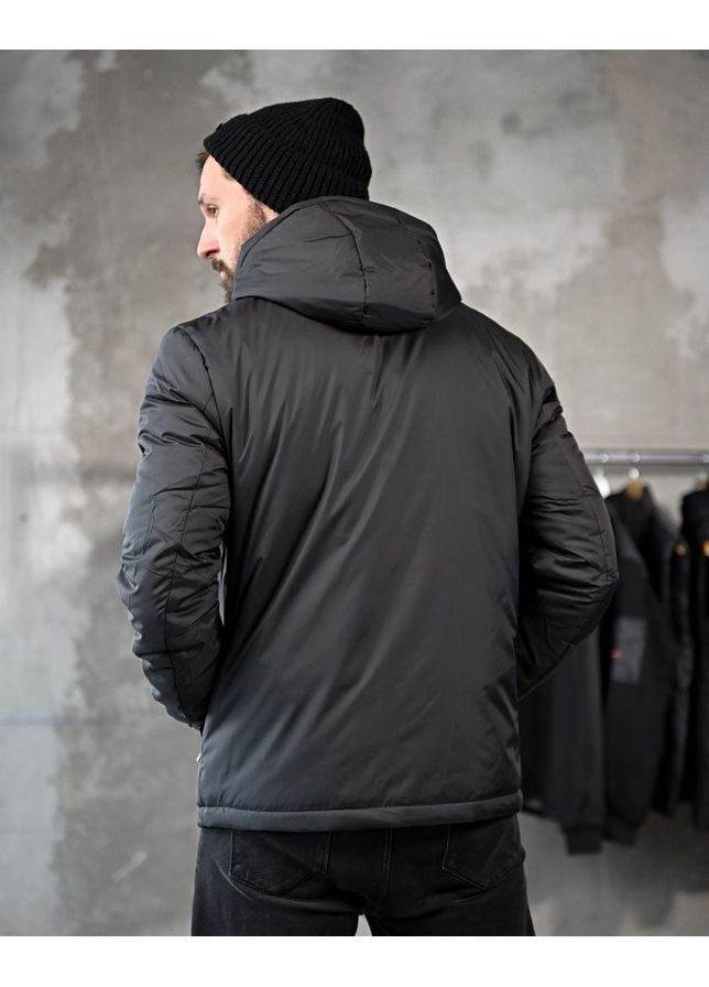 Чорна демісезонна демісезонна чоловіча куртка плащівка чорна No Brand