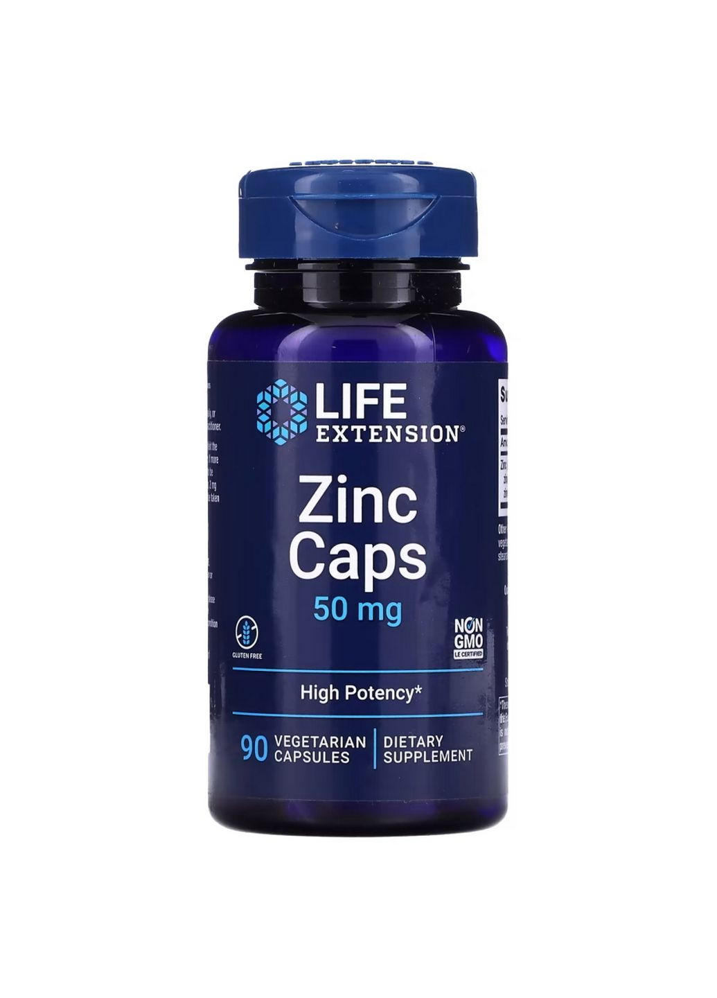 Вітаміни та мінерали Zinc 50 mg, 90 вегакапсул Life Extension (293416648)