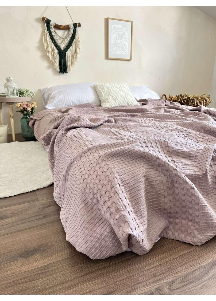 Покрывало Марокко вафельное хлопковое цвет орхидеи ZEINTEX (315347036)