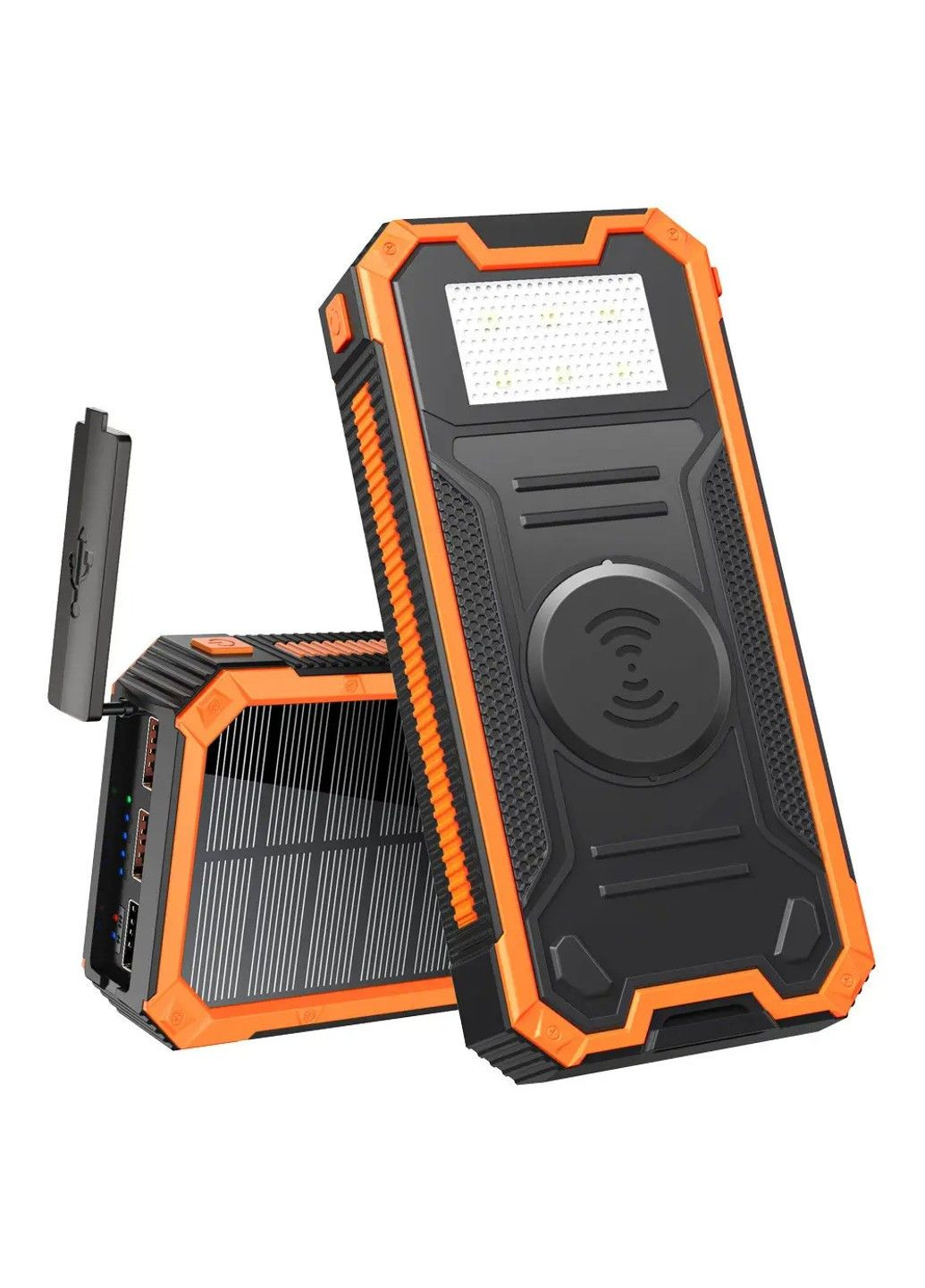 Зарядний пристрій на сонячних батареях iBattery YD-888KW 30000mAh з ліхтариком та бездротовою зарядкою No Brand (332636589)