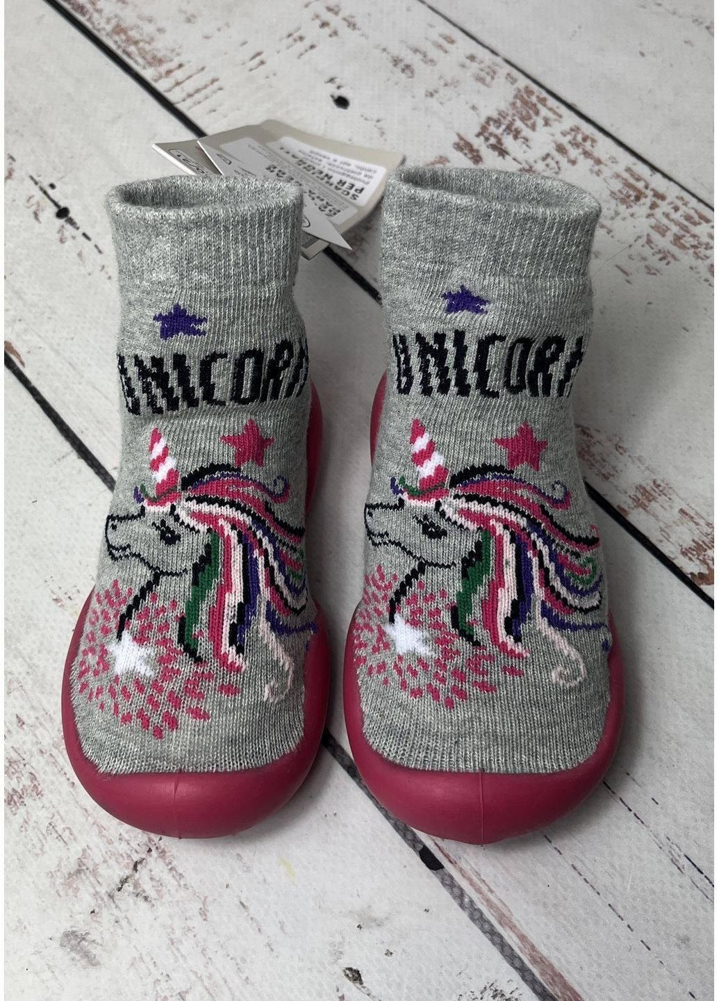 Капці-шкарпетки дитячі для дівчинки Сіро-рожевий (326) Lupilu (364927102)