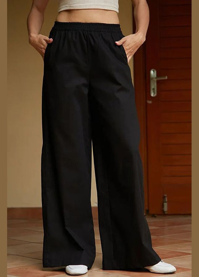 Лляні штани прямого крою Forly ln0061-16-09 black (292865299)