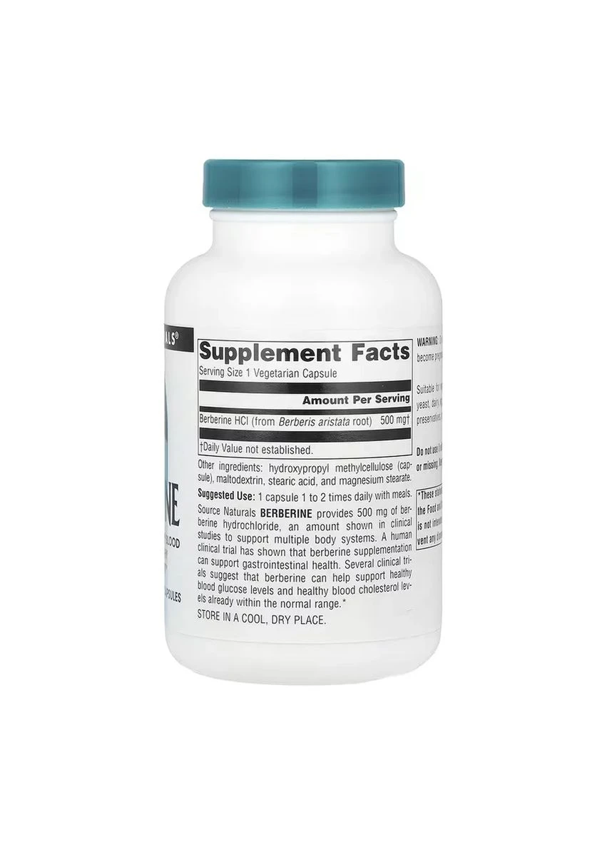 Берберин 500 мг капсули веганські 120 шт Source Naturals (368986702)