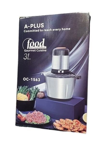 Електричний блендер подрібнювач чопер OC-1563 з металевою чашею 3 л 600 Вт із двоярусним лезом A-Plus (356129893)
