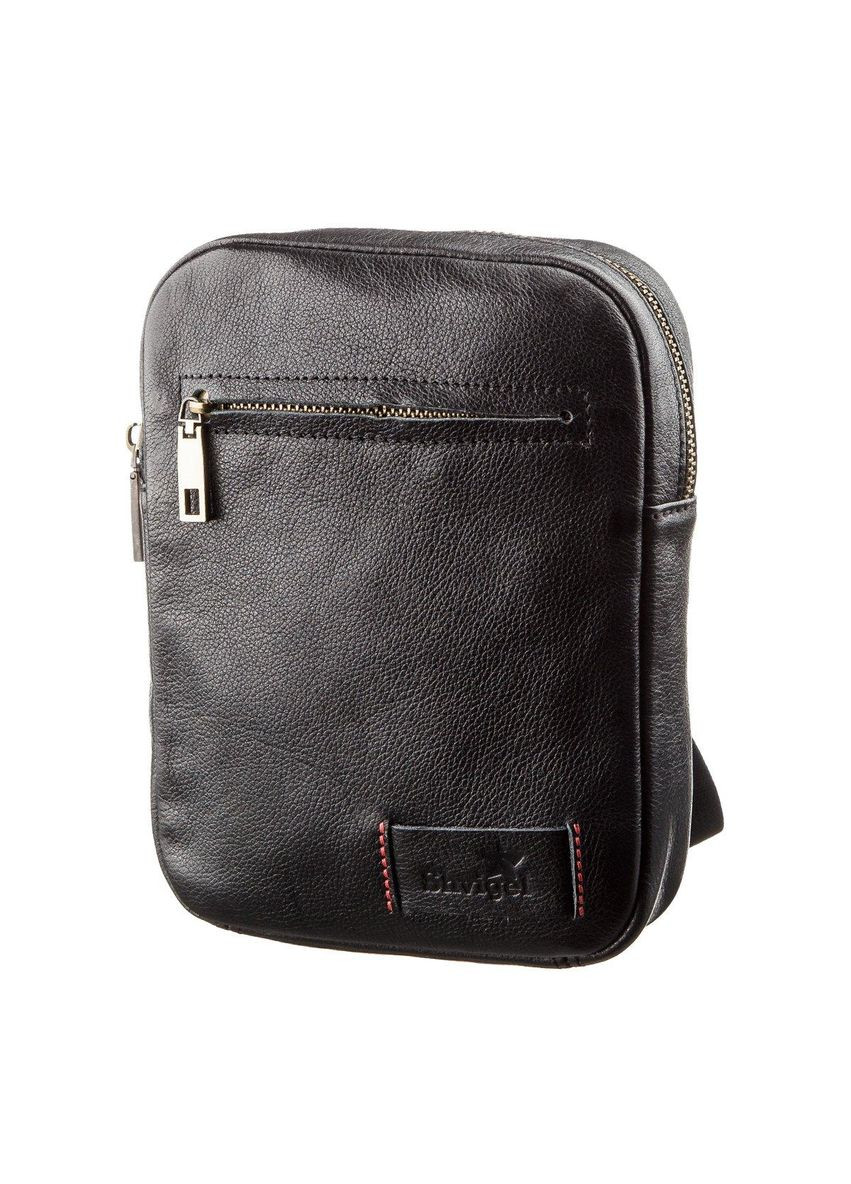 Чоловіча шкіряна сумка 19102 Чорна Shvigel (298570594)