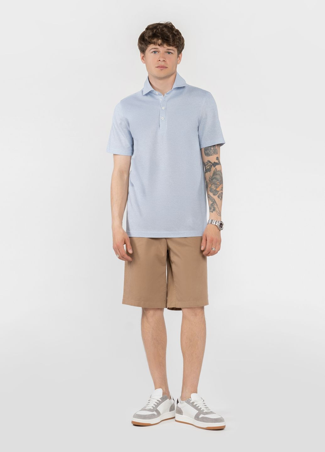 Голубой футболка-поло мужское голубое для мужчин Arber