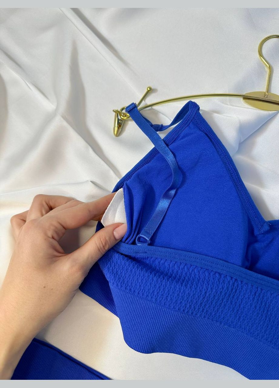 Синій демісезонний базовий жіночий комплект білизни No Brand
