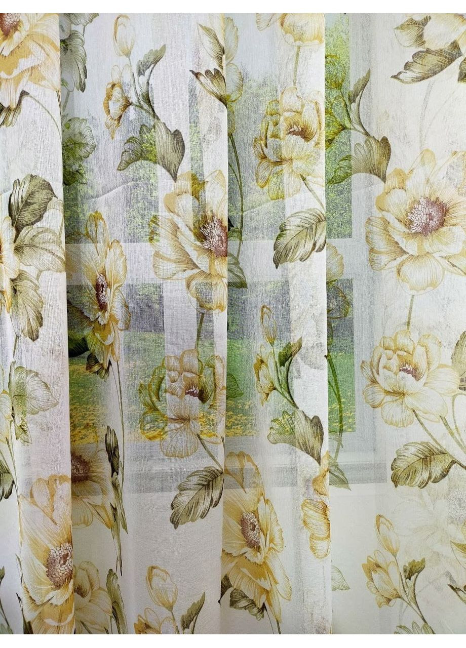 Тюль Льон "Жовті Троянди" 300х250 No Brand (353829682)