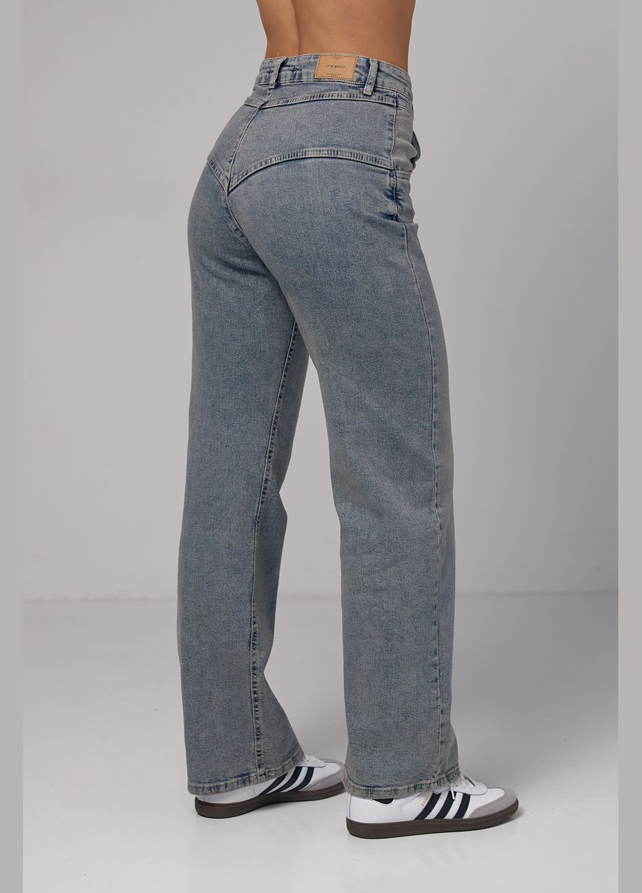 Женские джинсы Straight с фигурной кокеткой Lurex - (282953580)