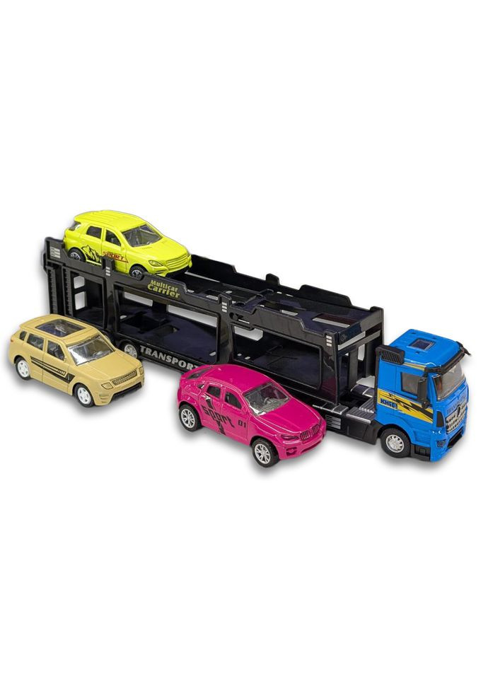 Трейлер-автовоз Автопром з набором машинок синя (AP7510BL) MFC (365543523)