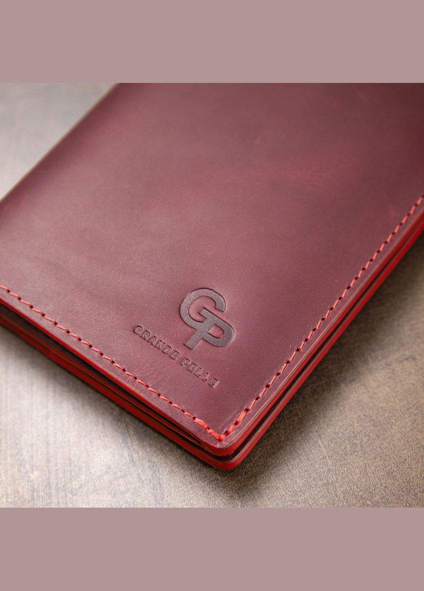 Жіночий гаманець з натуральної шкіри з монетницею 11468 Бордовий Grande Pelle (306882020)