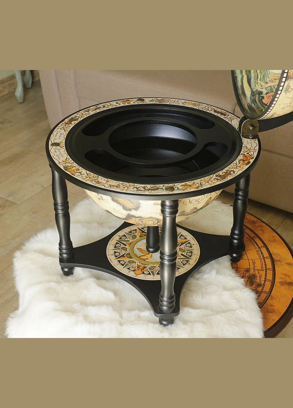 Глобус бар подарок напольный в кабинет карта мира элитный подарок мужчине на юбилей | Диаметр сферы 33 см Handmade 33006W-В (345646755)