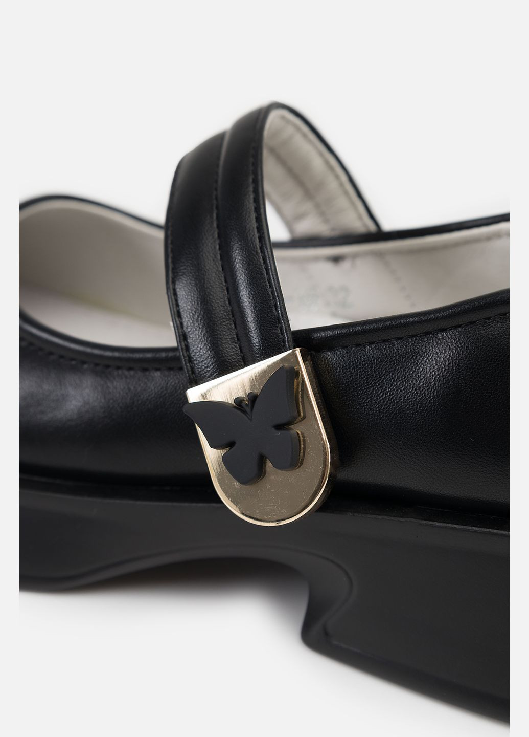 Черные туфли на плоской подошве для девочки цвет черный цб-00252988 No Brand