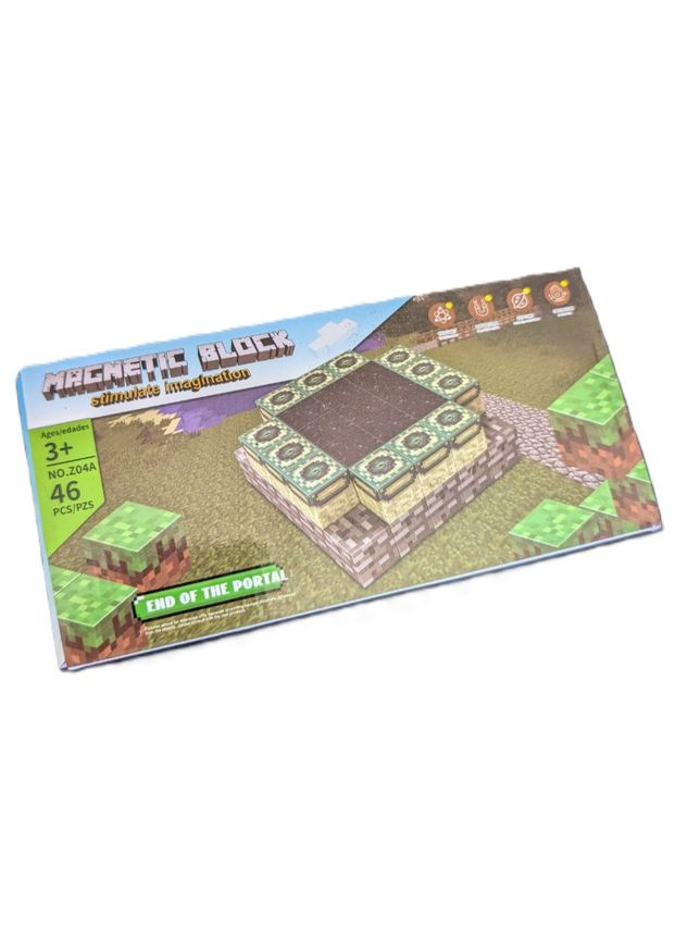 Дитячий магнітний конструктор Magnetic Block Майнкрафт 46 деталей Різнокольоровий (2104618516) No Brand (330243112)