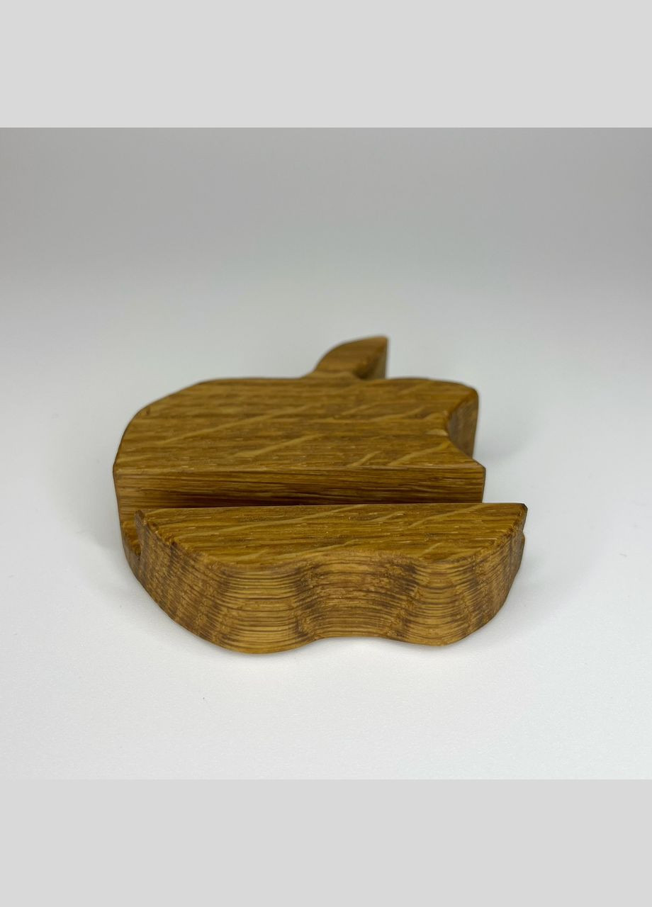 Підставка для телефона Дерев'яна дубова підставка у формі яблука Коричневий 9 см х 8 см х 2 см Finding (316248293)