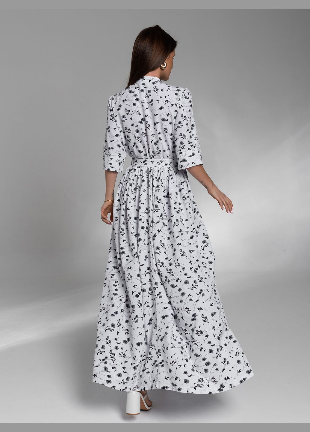Білий повсякденний сукні ISSA PLUS з квітковим принтом