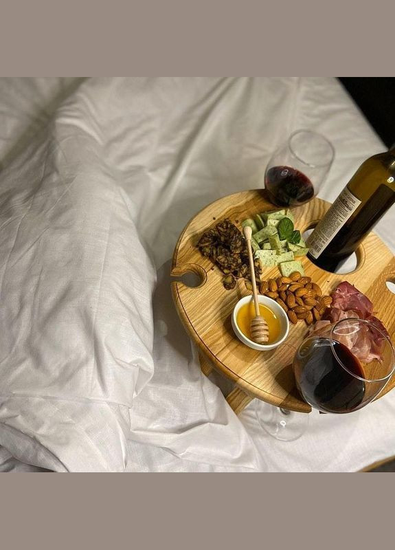 Винный столик деревянный на складных ножках 40 см No Brand (325482217)