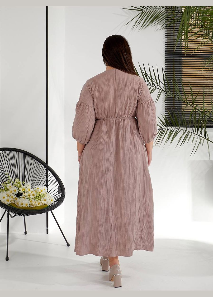 Темно-бежевое повседневный, праздничный, вечернее платье Україна однотонное