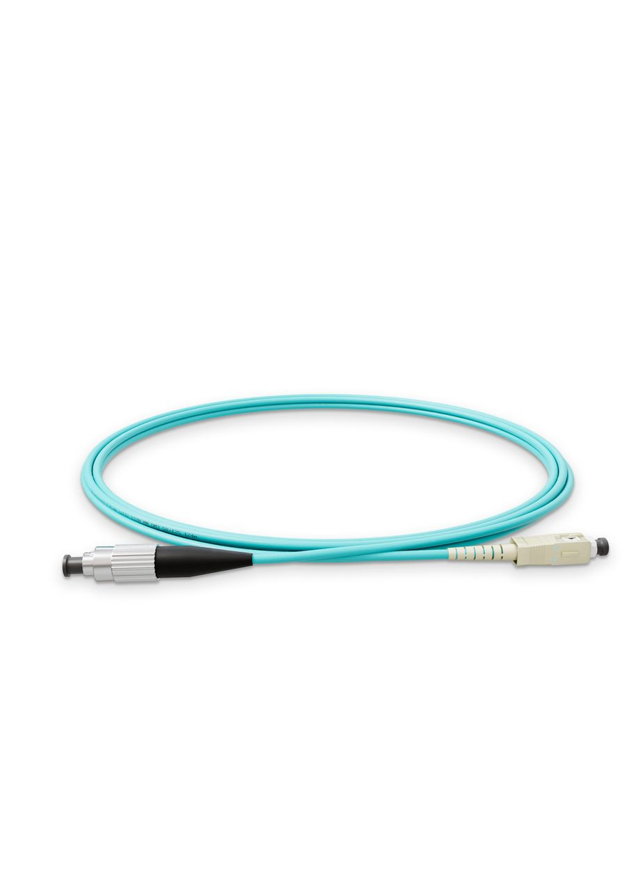 Патч-корд оптичний SC/UPC-FC/UPC Бірюзовий LSZH, Multimode OM3 (MM), Simplex, 2мм - 2 м NanoConnect (299337855)