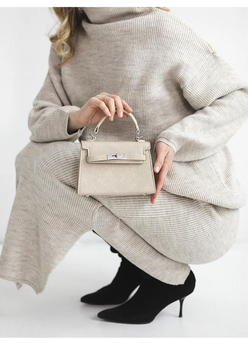 Жіноча бежева сумка 79002 85090 крос-боді на ремінці No Brand (366871888)