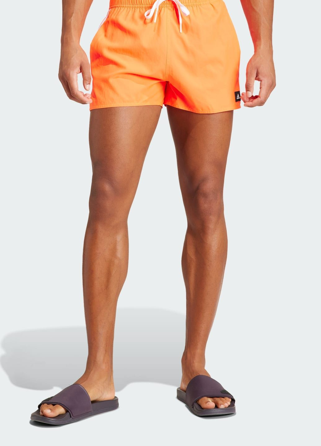Мужские красные спортивные короткие плавательные шорты 3-stripes clx adidas