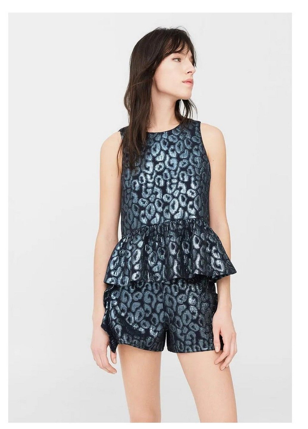 Темно-синя блуза Mango