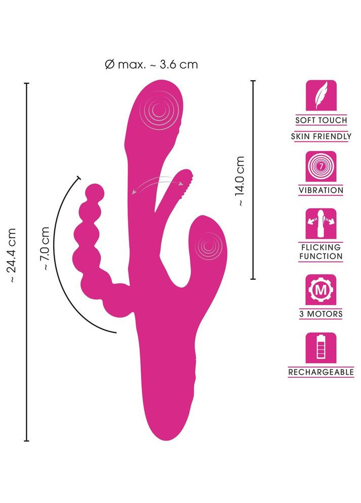 Потрійний вібратор Sweet Smile, пульсуючий масатор, інтимний стимулятор із язичком для жінок Orion (346133235)