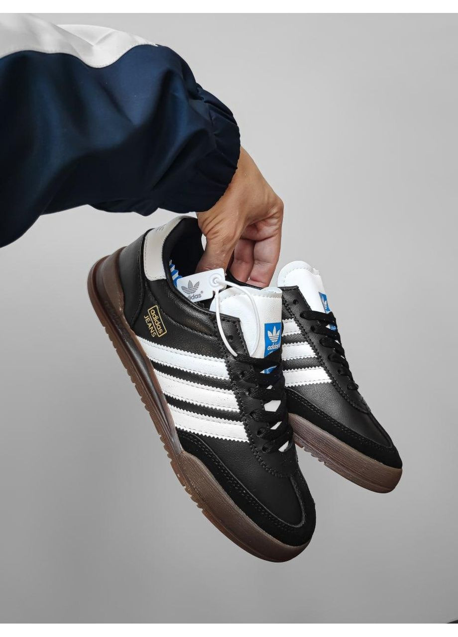 КРОССОВКИ ЖЕНСКИЕ ADIDAS JEANS BLACK / WHITE АДИДАС No Brand чёрные демисезоны (367176045)